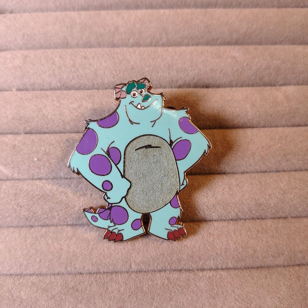Disney Pixar Monsters Inc Sully Flocked Pin 2002 VTG